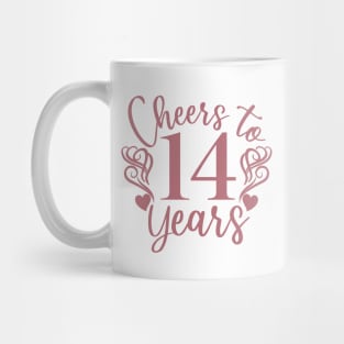 Cheers To 14 Years - 14th Birthday - Anniversary Mug